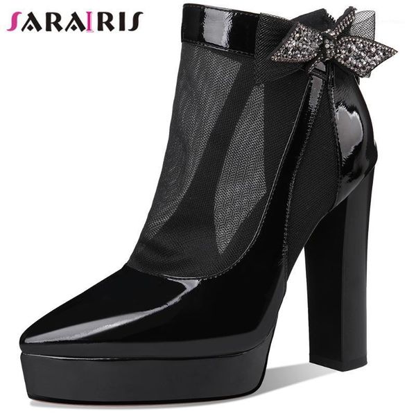 sarairis female genuine leather butterfly knot platform boots high heel casual office boots women summer shoes woman1, Black
sarairis female genuine leather butterfly knot platform boots high heel casual office boots women summer shoes woman1, Black