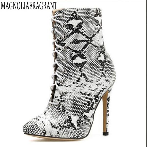 fashion women 11.5cm high heels fetish leather stripper boots serpentine lace up ankle boots prom spring snake print shoes y834, Black
fashion women 11.5cm high heels fetish leather stripper boots serpentine lace up ankle boots prom spring snake print shoes y834, Black