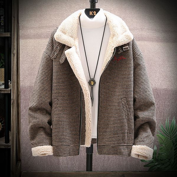 Cotton 2021 Men's Quilted Coat -autumn-winter New Lambskin Wool Wrapped Warm Cotton-quilted Leather Jacket Male Youth 1IRD, Black
Cotton 2021 Men's Quilted Coat -autumn-winter New Lambskin Wool Wrapped Warm Cotton-quilted Leather Jacket Male Youth 1IRD, Black