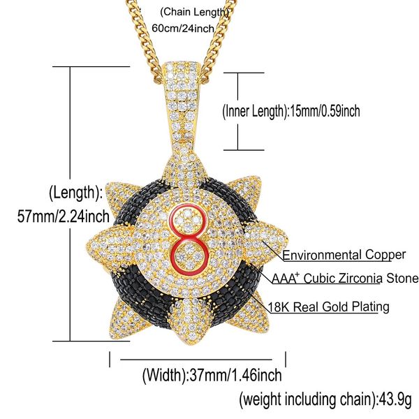 european and american hip-hop jewelry black meteor hammer pendant full of zircon trendy personality men's 2020, Silver
european and american hip-hop jewelry black meteor hammer pendant full of zircon trendy personality men's 2020, Silver