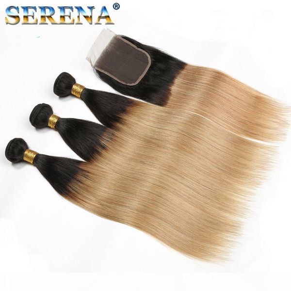 ombre 1b# 27# blonde long silky straight hairstyle soft brazilian hair 3 bundles with closure with baby hair can heat&permed, Black;brown
ombre 1b# 27# blonde long silky straight hairstyle soft brazilian hair 3 bundles with closure with baby hair can heat&permed, Black;brown