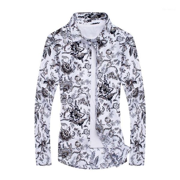 2020 autumn clothing new men shirt fashion casual flower shirt print slim camisa social masculina long sleeves men1, White;black
2020 autumn clothing new men shirt fashion casual flower shirt print slim camisa social masculina long sleeves men1, White;black