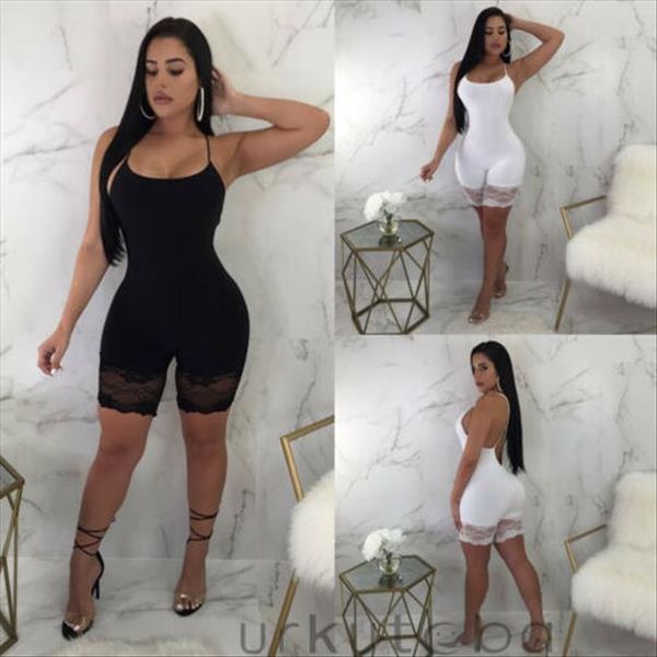 new womens summer lace jumpsuit ladies sleeveless bodycon romper short solid color comfortable hot, Black;white
new womens summer lace jumpsuit ladies sleeveless bodycon romper short solid color comfortable hot, Black;white
