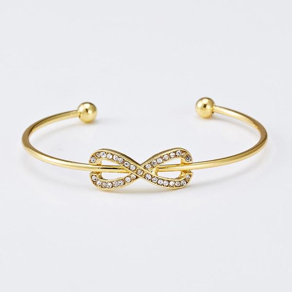 bangle ivonne fashionable simple personality ladies bracelet 8-shaped crystal inlaid open alloy jewelry, Black
bangle ivonne fashionable simple personality ladies bracelet 8-shaped crystal inlaid open alloy jewelry, Black