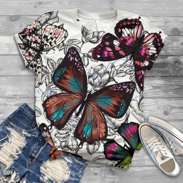 t shirt women harajuku plus size women short sleeve 3d butterfly printed o-neck tee t-shirt camisetas mujer, White
t shirt women harajuku plus size women short sleeve 3d butterfly printed o-neck tee t-shirt camisetas mujer, White