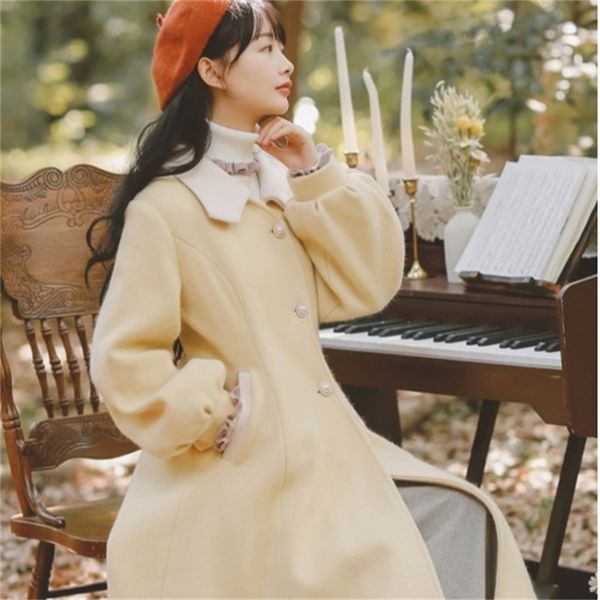autumn 2021 new wear medium-length female jacket hepburn style literature and retro art wool medium coat z8zp, Black;brown 
autumn 2021 new wear medium-length female jacket hepburn style literature and retro art wool medium coat z8zp, Black;brown