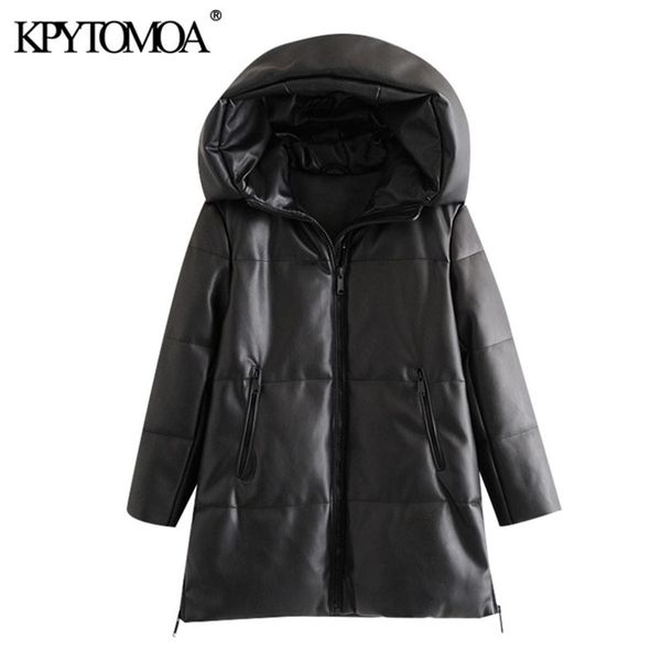 kpytomoa women fashion thick warm winter faux leather parkas coat vintage hooded long sleeve female outerwear chic overcoat 201214, Black
kpytomoa women fashion thick warm winter faux leather parkas coat vintage hooded long sleeve female outerwear chic overcoat 201214, Black