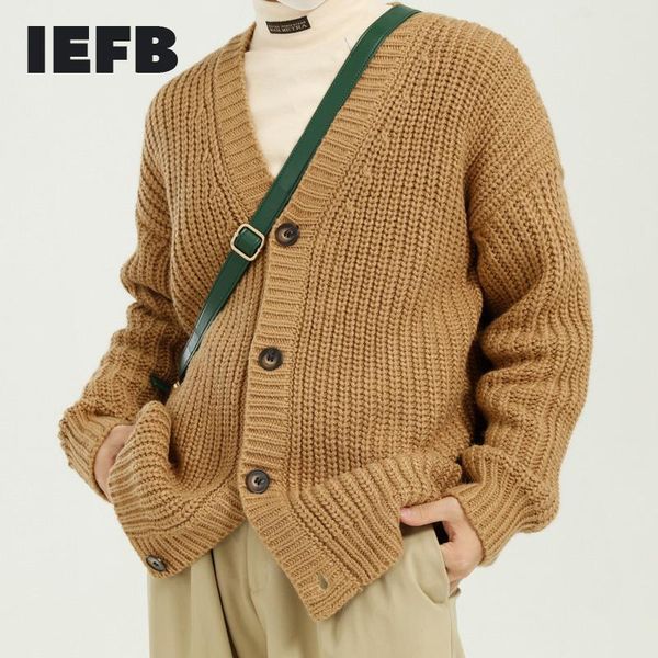 men's sweaters iefb wear autumn winter 2021 loose kintted cardigan sweater korean fashion v collar single breasted clothes 5027, White;black
men's sweaters iefb wear autumn winter 2021 loose kintted cardigan sweater korean fashion v collar single breasted clothes 5027, White;black