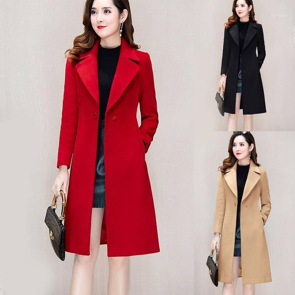 2020 women's slim wool coat with knee-length suit collar in autumn and winter red wool black khaki windproof warm coat1
2020 women's slim wool coat with knee-length suit collar in autumn and winter red wool black khaki windproof warm coat1