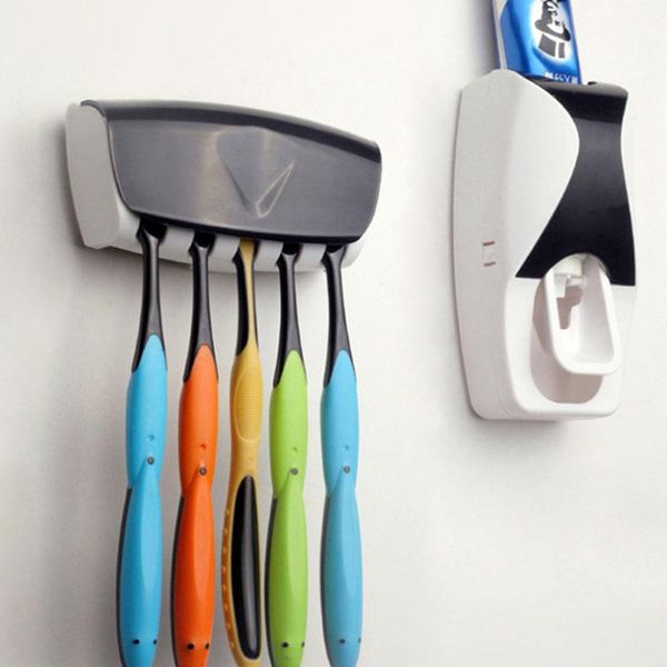 bath accessory set bathroom accessories automatic toothpaste dispenser tooth brush holder wall mount rack toiletries supplies 1set
bath accessory set bathroom accessories automatic toothpaste dispenser tooth brush holder wall mount rack toiletries supplies 1set