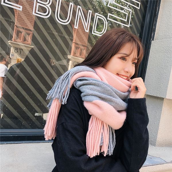 ladies japanese matching female soft sister warm double-faced brushed scarf 5u2q, Blue;gray
ladies japanese matching female soft sister warm double-faced brushed scarf 5u2q, Blue;gray