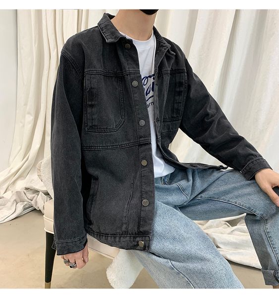 2021 the new new spring men's denim long sleeve single lapped breasted lapel jacket masculine fashion male trend kuqk, Black;brown
2021 the new new spring men's denim long sleeve single lapped breasted lapel jacket masculine fashion male trend kuqk, Black;brown