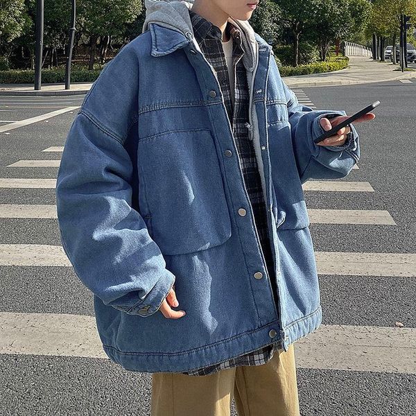 winter thick hooded denim jacket men's warm fashion retro lamb hair denim coat men loose korean short coat mens clothes m-2xl, Black
winter thick hooded denim jacket men's warm fashion retro lamb hair denim coat men loose korean short coat mens clothes m-2xl, Black