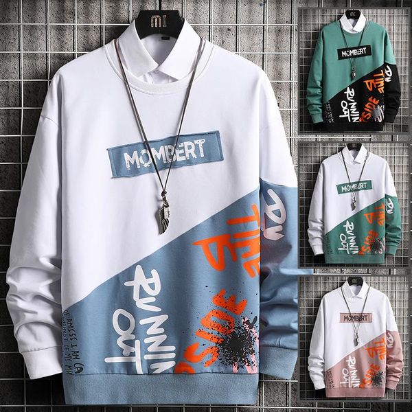 men's hoodies & sweatshirts kksky fashion print for men autumn winter crewneck pullovers streetwear cool hoodie white hoody homme, Black