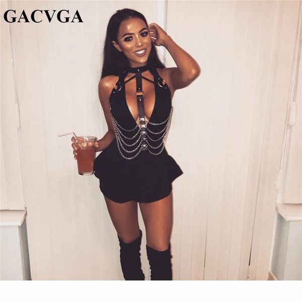gacvga 2019 new crop women backless pu chain patchwork seductive black hollow out tank party club wear s415, White
gacvga 2019 new crop women backless pu chain patchwork seductive black hollow out tank party club wear s415, White