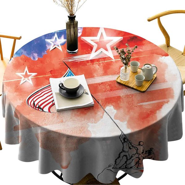 wipeable round table cover watercolor artwork of a historical scene planting the american flag design
wipeable round table cover watercolor artwork of a historical scene planting the american flag design