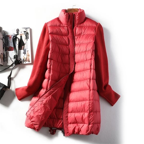 womens jackets winter style 95% goose knitted wool blend sleeve fake two piece set medium length down jacket c1204, Black
womens jackets winter style 95% goose knitted wool blend sleeve fake two piece set medium length down jacket c1204, Black