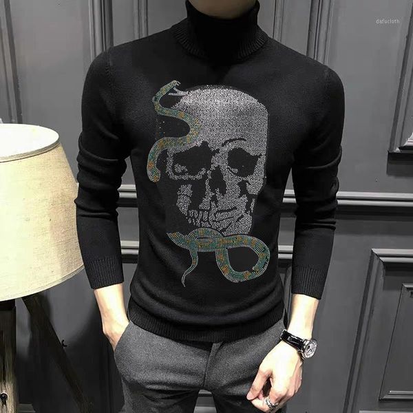 new design skull men turtleneck sweater winter knitted long sleeve warm quality fabric pullover1, White;black
new design skull men turtleneck sweater winter knitted long sleeve warm quality fabric pullover1, White;black