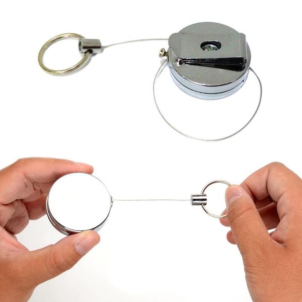stainless steel pull ring retractable keychain recoil keyring heavy duty anti-theft key ring nin668, Silver
stainless steel pull ring retractable keychain recoil keyring heavy duty anti-theft key ring nin668, Silver