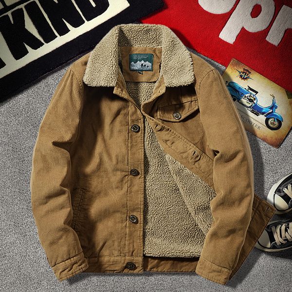 corduroy jacket men wool coat thick warm bomber cashmere winter streetwear male clothes kg-79, Black;brown
corduroy jacket men wool coat thick warm bomber cashmere winter streetwear male clothes kg-79, Black;brown