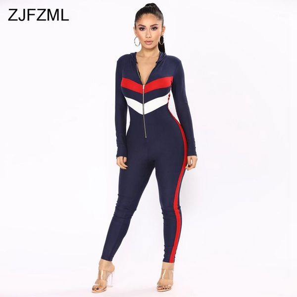 zjfzml contast color skinny jumpsuit women long sleeve deep v-neck bodycon romper retro front zipper hooded party catsuit1, Black;white
zjfzml contast color skinny jumpsuit women long sleeve deep v-neck bodycon romper retro front zipper hooded party catsuit1, Black;white