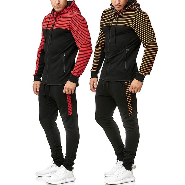 2019 fall and winter men's casual loose two - piece sportswear large size striped suits, Gray
2019 fall and winter men's casual loose two - piece sportswear large size striped suits, Gray