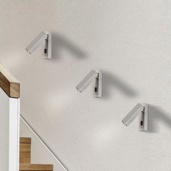 3w led wall mount light fixture bedside lamp on/off switch reading spotlight bedroom l hallway silver/black shell warm white 
3w led wall mount light fixture bedside lamp on/off switch reading spotlight bedroom l hallway silver/black shell warm white