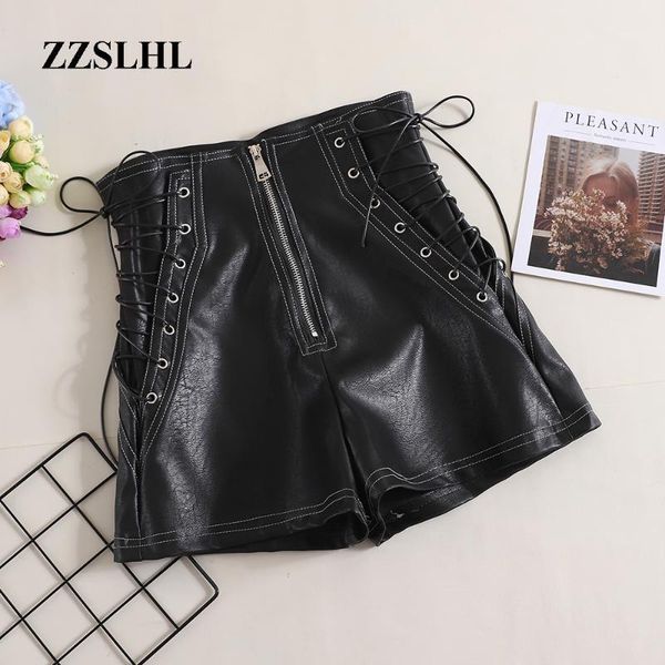 women's shorts lace up leather american fashion black and white simple design casual high waist female1, White;black
women's shorts lace up leather american fashion black and white simple design casual high waist female1, White;black