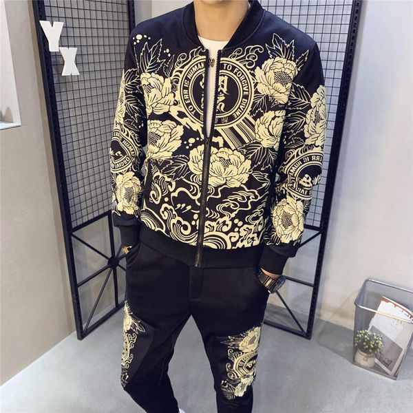 2021 fall new printed sports jacket + pants sportswear male tracksuit 2-piece trainingspak men sweatshirt sets 5xl 9xg3, Black
2021 fall new printed sports jacket + pants sportswear male tracksuit 2-piece trainingspak men sweatshirt sets 5xl 9xg3, Black