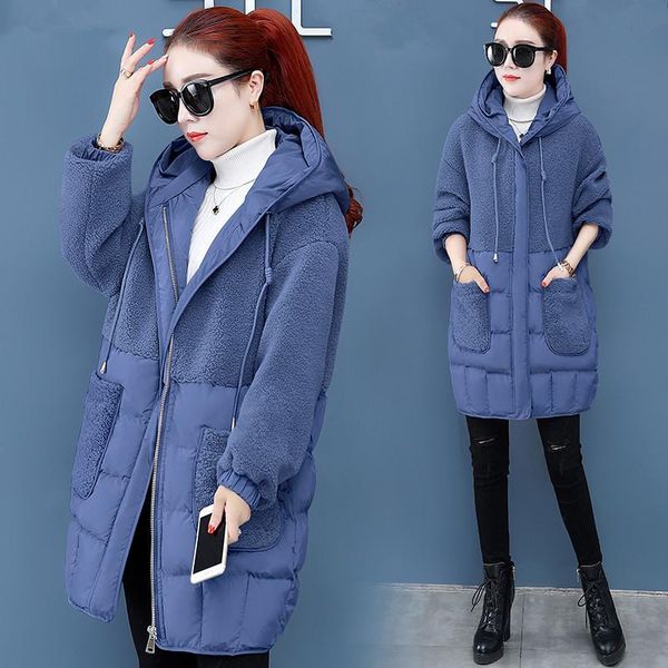 hooded down jacket winter coat woman solid color wild thicken warm outerwear female korean loose 3xl plus size coats, Black
hooded down jacket winter coat woman solid color wild thicken warm outerwear female korean loose 3xl plus size coats, Black