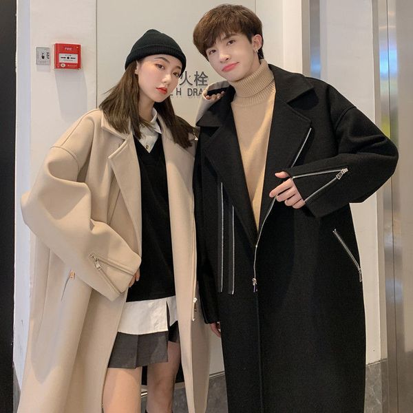 couple's men's and women's medium length windbreaker korean loose winter plush thick woolen coat, Tan;black
couple's men's and women's medium length windbreaker korean loose winter plush thick woolen coat, Tan;black