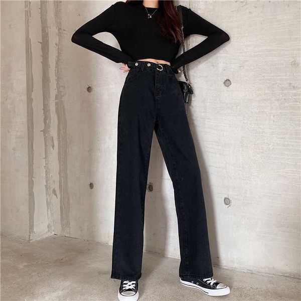 womens black high waist jeans wide leg loose fit leisure denim full length straight casual jeans spring summer1, Blue
womens black high waist jeans wide leg loose fit leisure denim full length straight casual jeans spring summer1, Blue
