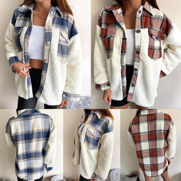 2021 new winter jacket coat women pacthwork plaid coat warm furry teddy long sleeve turn down collar jackets streetwear d30, Black;brown
2021 new winter jacket coat women pacthwork plaid coat warm furry teddy long sleeve turn down collar jackets streetwear d30, Black;brown