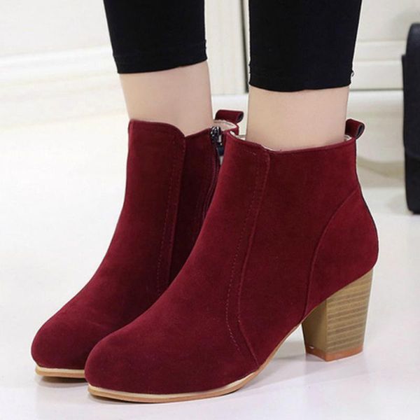 boots vintage design women ankle snow flock sewing pointed toe chunky high heel zip fashion causal shoes female laides winter, Black
boots vintage design women ankle snow flock sewing pointed toe chunky high heel zip fashion causal shoes female laides winter, Black