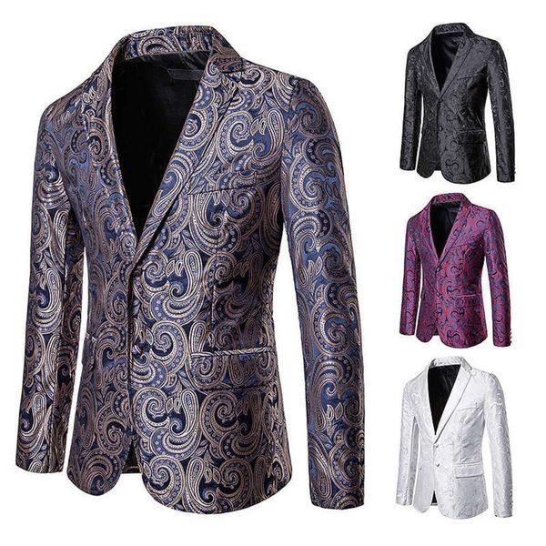 autumn new nightclub men's colorful cashew 2020 flower two button suit casual print coat, White;black
autumn new nightclub men's colorful cashew 2020 flower two button suit casual print coat, White;black