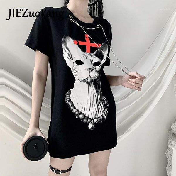 jiezuofang black gothic style punk harajuku t-shirts fashion aesthetic cross and cat print loose streetwear summer female1, White
jiezuofang black gothic style punk harajuku t-shirts fashion aesthetic cross and cat print loose streetwear summer female1, White