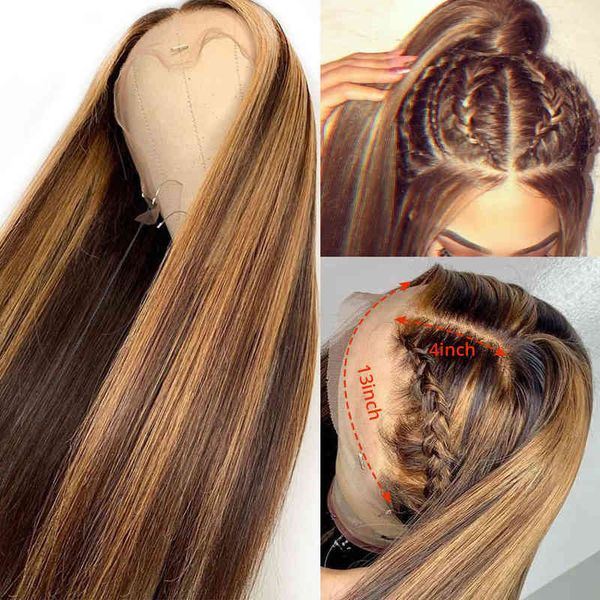 ombre brown colored s for women 13x4 straight highlight lace front human hair wigs, Golden;white
ombre brown colored s for women 13x4 straight highlight lace front human hair wigs, Golden;white
