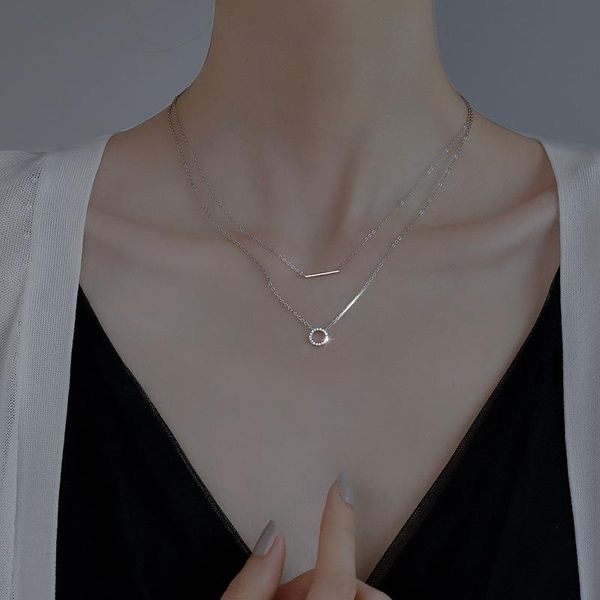 chains chowlee s925 double necklace female simple light luxury clavicle chain net red fashion trend geometric, Silver
chains chowlee s925 double necklace female simple light luxury clavicle chain net red fashion trend geometric, Silver