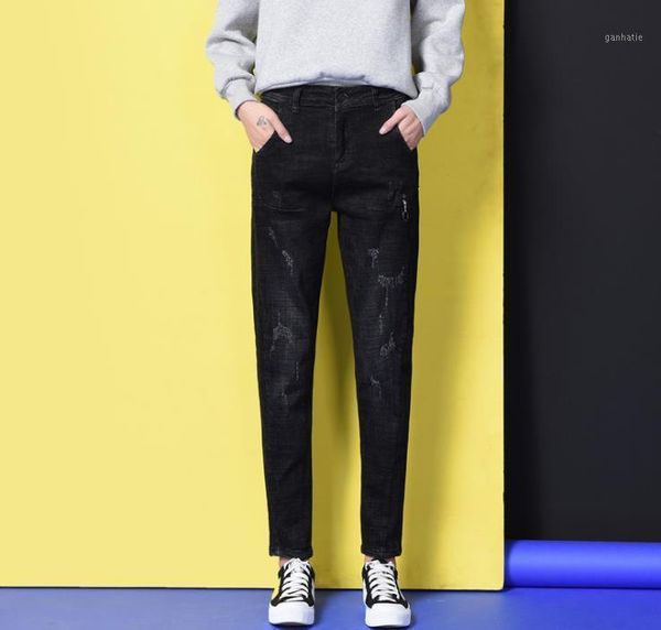 women's spring and autumn harem pants jeans large size black thin cropped pants1, Blue
women's spring and autumn harem pants jeans large size black thin cropped pants1, Blue