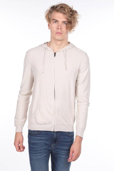 hooded zipper men knitwear cardigan, White;black
hooded zipper men knitwear cardigan, White;black