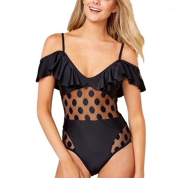 women's swimwear women's one-piece bikini wire-padded sling polka dot patchwork see through ruffle swimming suit bathing suit, White;black
women's swimwear women's one-piece bikini wire-padded sling polka dot patchwork see through ruffle swimming suit bathing suit, White;black