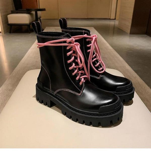 2021 ankle boots for women autumn motorcycle boots thick heel platform shoes woman lace-up round toe fashion, Black
2021 ankle boots for women autumn motorcycle boots thick heel platform shoes woman lace-up round toe fashion, Black