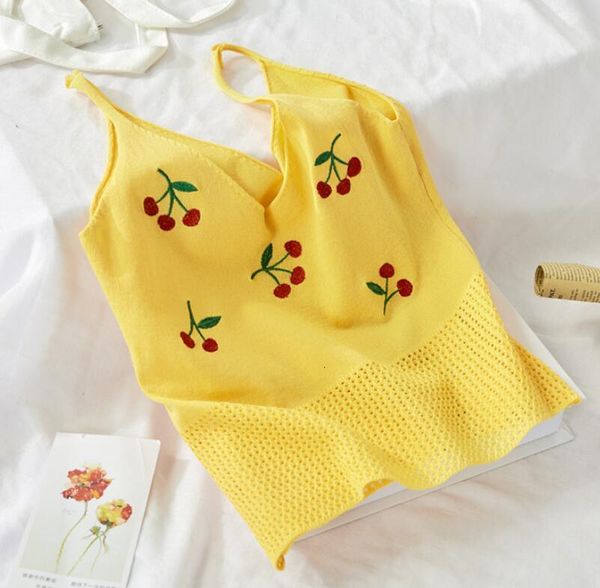korea 2021 women's summer sweet cherry print short sleeveless elasticity student mesh tank p554 8hue, White;black
korea 2021 women's summer sweet cherry print short sleeveless elasticity student mesh tank p554 8hue, White;black