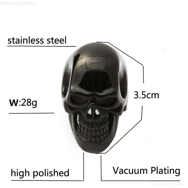 punk for man skeleton style 3 ring color golden silve black, Silver 
punk for man skeleton style 3 ring color golden silve black, Silver