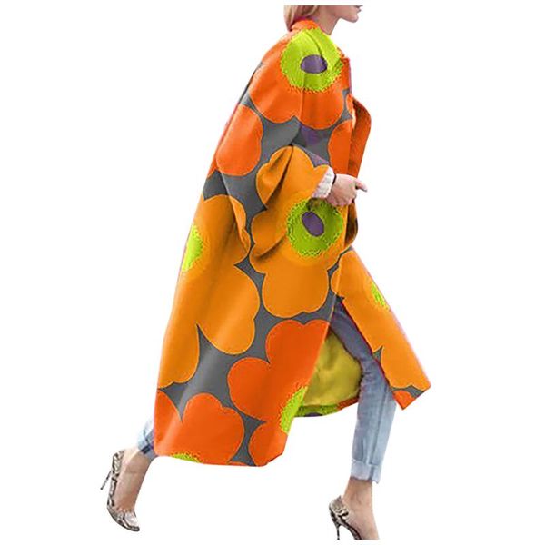 2021 fashion women printed print long sleeve female pocket jacket outerwear cardigan overcoat long trench coat, Black 
2021 fashion women printed print long sleeve female pocket jacket outerwear cardigan overcoat long trench coat, Black