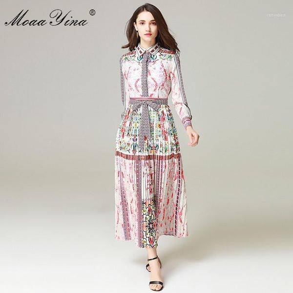 casual dresses moaayina designer fashion runway maxi dress women's long sleeve pattern printed sashes elegant pleated dres, Black;gray
casual dresses moaayina designer fashion runway maxi dress women's long sleeve pattern printed sashes elegant pleated dres, Black;gray