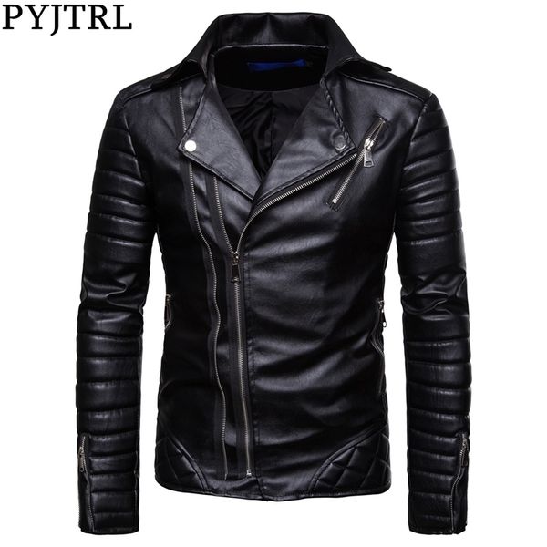 pyjtrl men's autumn winter motorcycle pu faux leather jackets fashion casual zipper decorative windproof coat bomber outwear 201119, Black
pyjtrl men's autumn winter motorcycle pu faux leather jackets fashion casual zipper decorative windproof coat bomber outwear 201119, Black