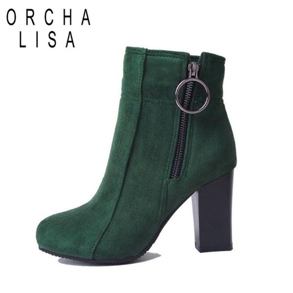 orcha lisa fashion winter ankle boots women thick high heels chunky heel zipper boots flock short booties botas feminino mujer, Black
orcha lisa fashion winter ankle boots women thick high heels chunky heel zipper boots flock short booties botas feminino mujer, Black