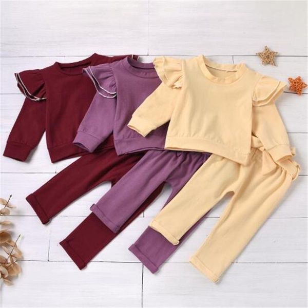 wenazao baby girls 2 piece outfits ruffles long sleeve round collar pullover bow sashes waist long pants red purple apricot, White
wenazao baby girls 2 piece outfits ruffles long sleeve round collar pullover bow sashes waist long pants red purple apricot, White