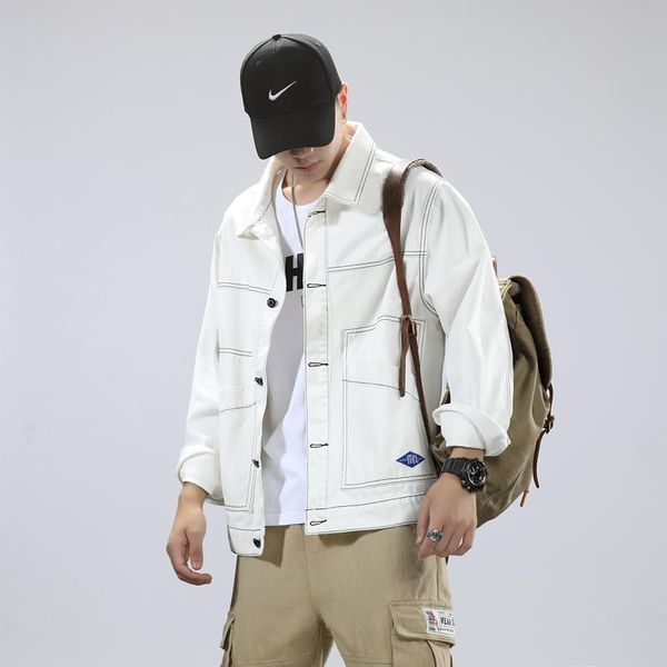 men's jackets autumn denim jacket for men japanese fashion trend clothing button up shirt streetwear teens rock and hip hop cargo coat, Black;brown
men's jackets autumn denim jacket for men japanese fashion trend clothing button up shirt streetwear teens rock and hip hop cargo coat, Black;brown